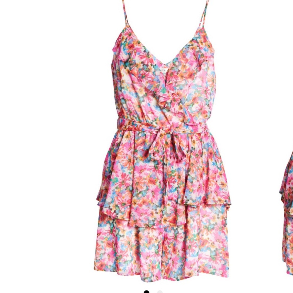 Floral Print Ruffle Romper - Picture 2 of 6